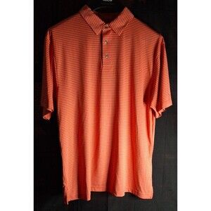 Ben Hogan Performance Polo/Golf Shirt Men's LG Striped Spiced Coral Monogrammed